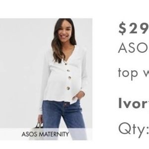 ASOS DESIGN Maternity boxy top with contrast buttons